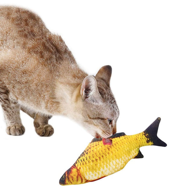 Pet Soft Plush 3D Fish Shape Cat Toy Interactive Gifts Fish Catnip Toys Stuffed Pillow Doll Simulation Fish Playing Toy For Pet