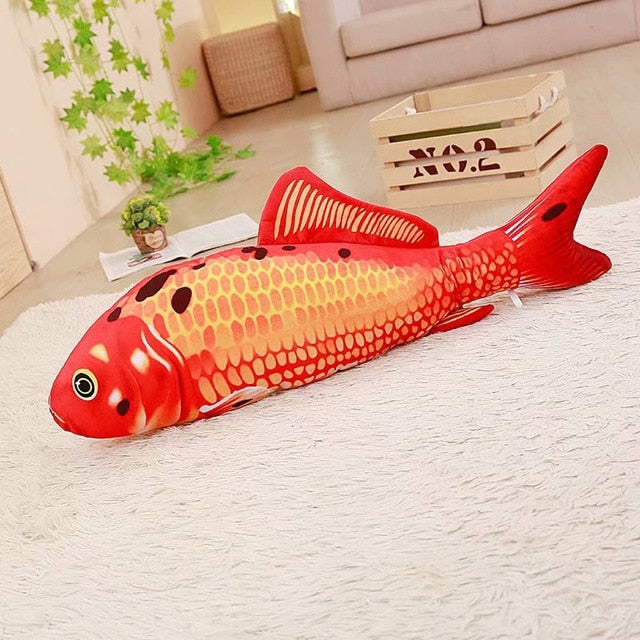 1pc Funny Simulation Fish Plush Toy Stuffed Fish Carp Plush Animal Toys Pet Cat Dog Toy Baby Kids Room Decor Birthday Gift