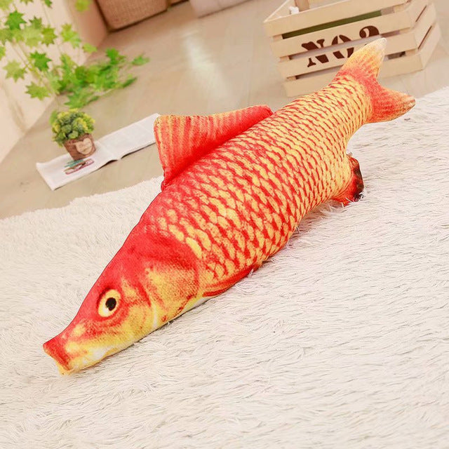 1pc Funny Simulation Fish Plush Toy Stuffed Fish Carp Plush Animal Toys Pet Cat Dog Toy Baby Kids Room Decor Birthday Gift