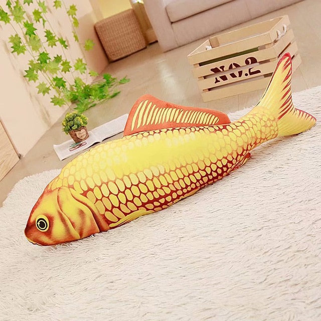 1pc Funny Simulation Fish Plush Toy Stuffed Fish Carp Plush Animal Toys Pet Cat Dog Toy Baby Kids Room Decor Birthday Gift