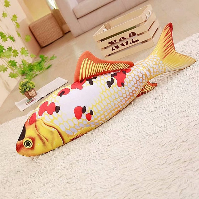 1pc Funny Simulation Fish Plush Toy Stuffed Fish Carp Plush Animal Toys Pet Cat Dog Toy Baby Kids Room Decor Birthday Gift