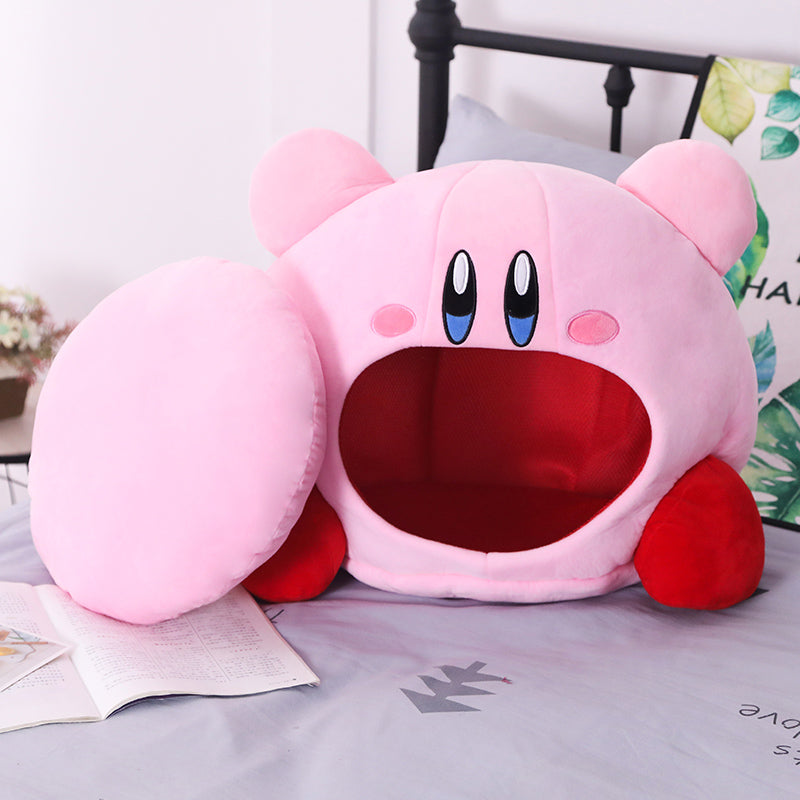 50cm Kirby Plush Soft Sleep Pillow Cap Kawaii Anime Game Kirby Sleep Pillow Cushion Soft Pet House Doll Toys Creative Gift