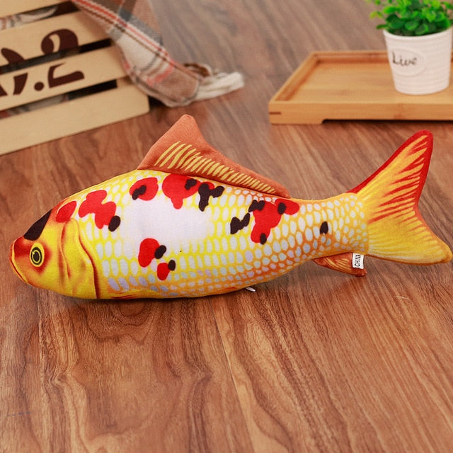 Pet Soft Plush Creative 3D Carp Fish Shape Cat Toy Gifts Catnip Fish Stuffed Pillow Doll Simulation Fish Playing Toy For Pet