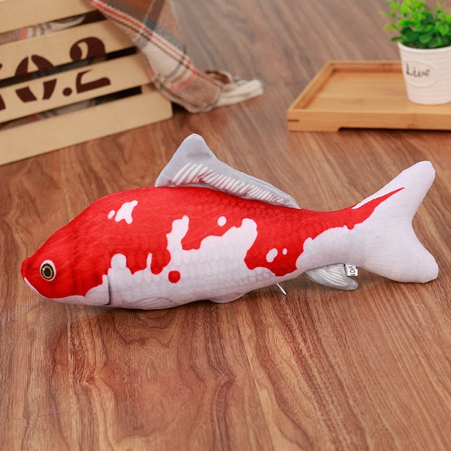 Pet Soft Plush Creative 3D Carp Fish Shape Cat Toy Gifts Catnip Fish Stuffed Pillow Doll Simulation Fish Playing Toy For Pet