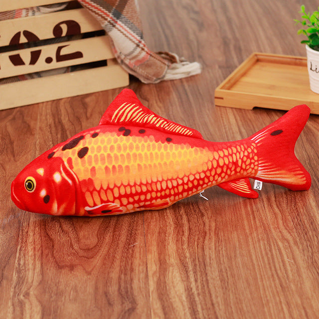 Pet Soft Plush Creative 3D Carp Fish Shape Cat Toy Gifts Catnip Fish Stuffed Pillow Doll Simulation Fish Playing Toy For Pet