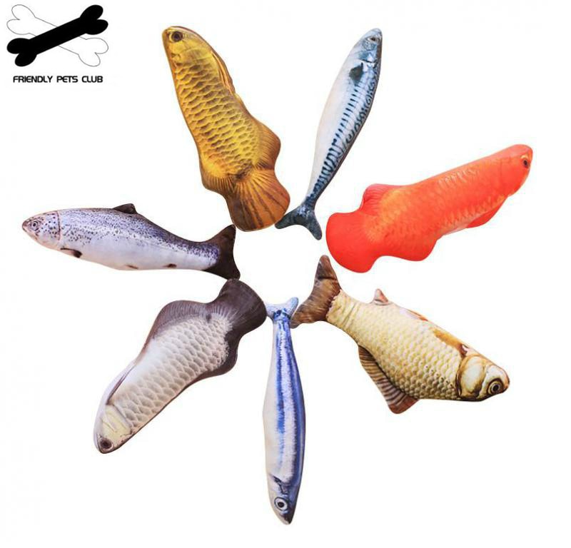 Plush Creative 3D Carp Fish Shape Cat Toy Gift Cute Simulation Fish Playing Toy For Pet Gifts Catnip Fish Stuffed Pillow Doll 23