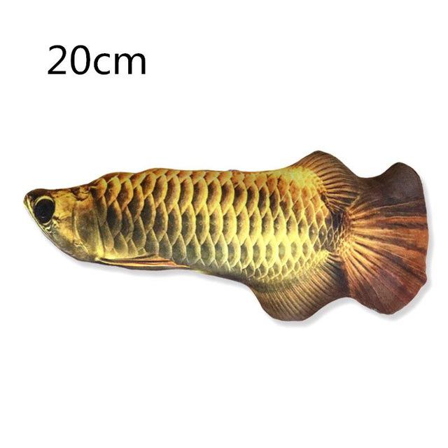 Plush Creative 3D Carp Fish Shape Cat Toy Gift Cute Simulation Fish Playing Toy For Pet Gifts Catnip Fish Stuffed Pillow Doll 23