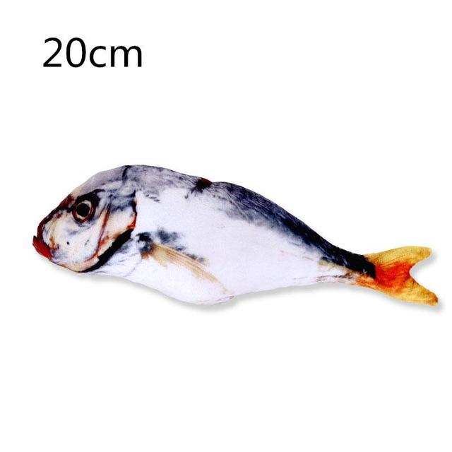 Plush Creative 3D Carp Fish Shape Cat Toy Gift Cute Simulation Fish Playing Toy For Pet Gifts Catnip Fish Stuffed Pillow Doll 23