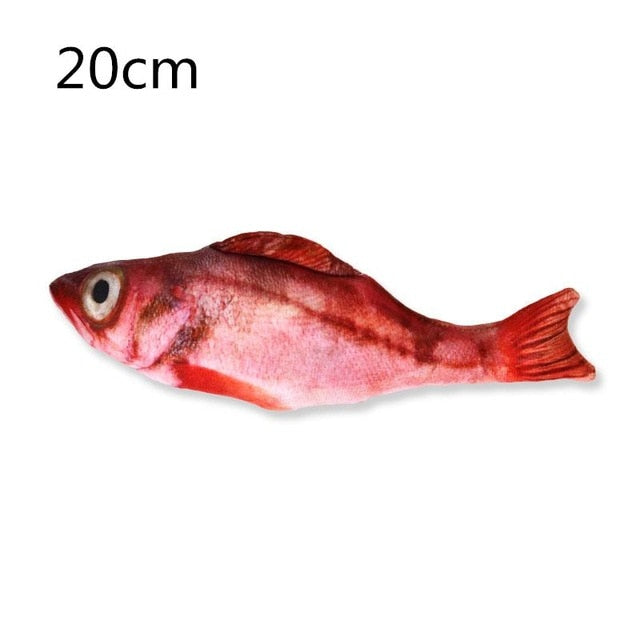 Plush Creative 3D Carp Fish Shape Cat Toy Gift Cute Simulation Fish Playing Toy For Pet Gifts Catnip Fish Stuffed Pillow Doll 23